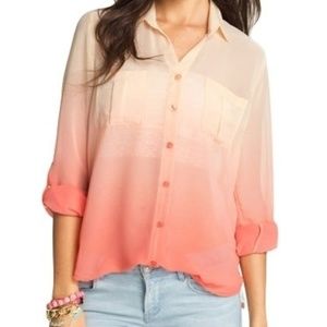 Ombre Button Down Blouse by Blu Pepper